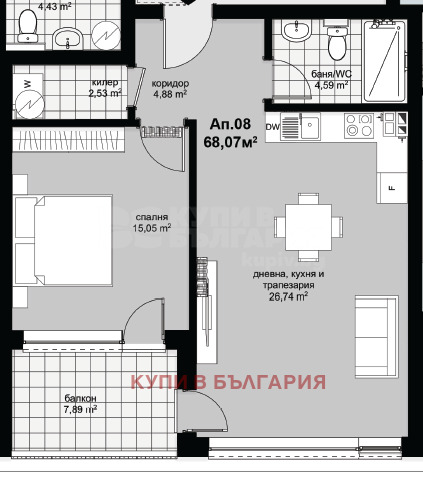 Satılık  1 yatak odası Varna , Izgrev , 79 metrekare | 73685825 - görüntü [2]