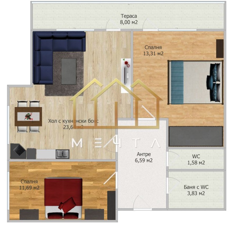 À vendre  2 chambres Plovdiv , Hristo Smirnenski , 110 m² | 70202570