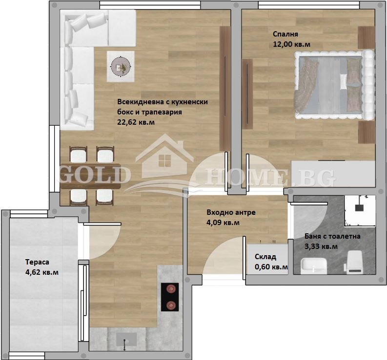 Продава 2-СТАЕН, гр. Пловдив, Христо Смирненски, снимка 2 - Апартаменти - 55842383