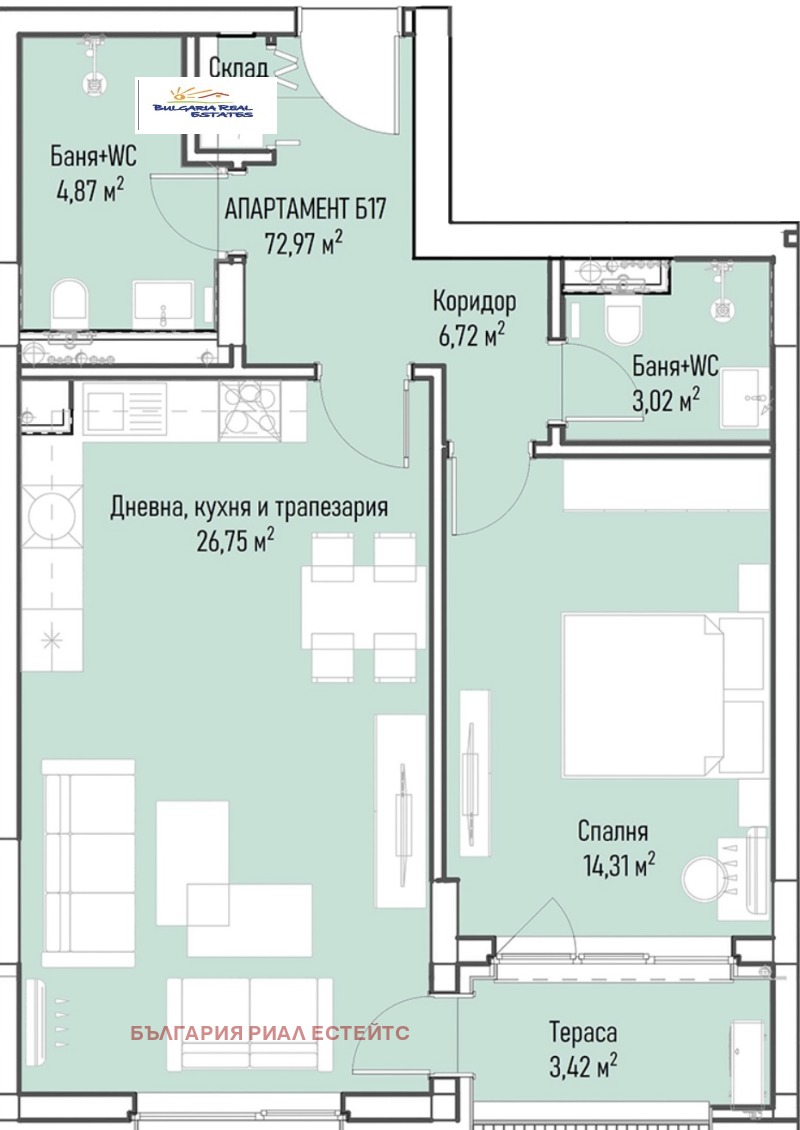 Zu verkaufen  1 Schlafzimmer Sofia , Mladost 4 , 92 qm | 42835422 - Bild [2]