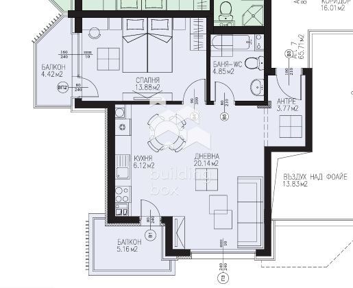 Myytävänä  1 makuuhuone Sofia , Dragalevtsi , 80 neliömetriä | 35793399 - kuva [3]