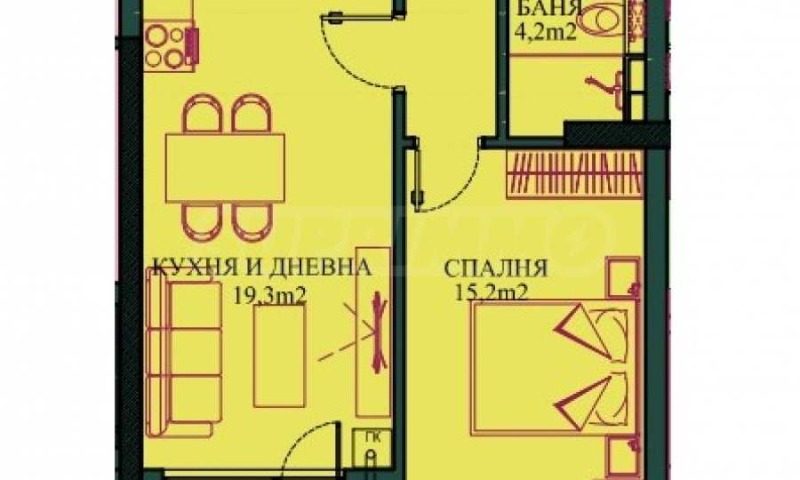 Na prodej  1 ložnice Sofia , Malinova dolina , 66 m2 | 74109631 - obraz [5]