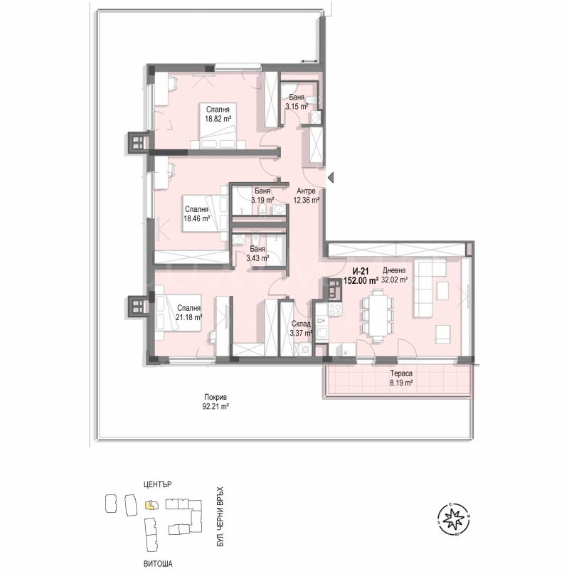 Продава 4-СТАЕН, гр. София, Кръстова вада, снимка 3 - Aпартаменти - 46952331