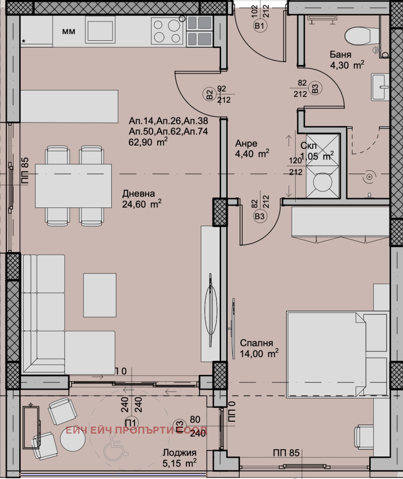 À venda  1 quarto Plovdiv , Hristo Smirnenski , 73 m² | 74632777 - imagem [2]