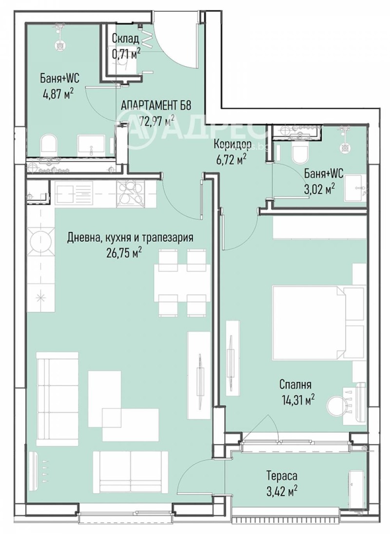 De vânzare  1 dormitor Sofia , Mladost 4 , 92 mp | 57867806 - imagine [2]