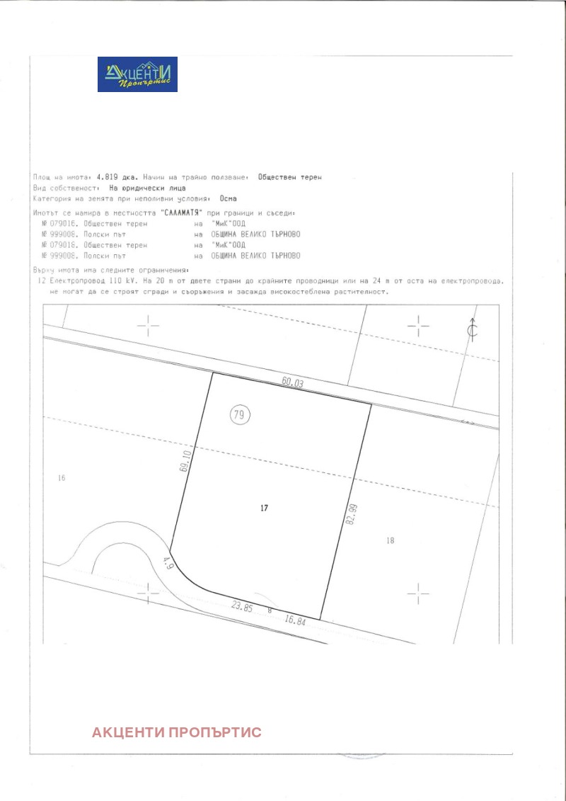 Продава ПАРЦЕЛ, гр. Велико Търново, Промишлена зона - Запад, снимка 2 - Парцели - 53120325