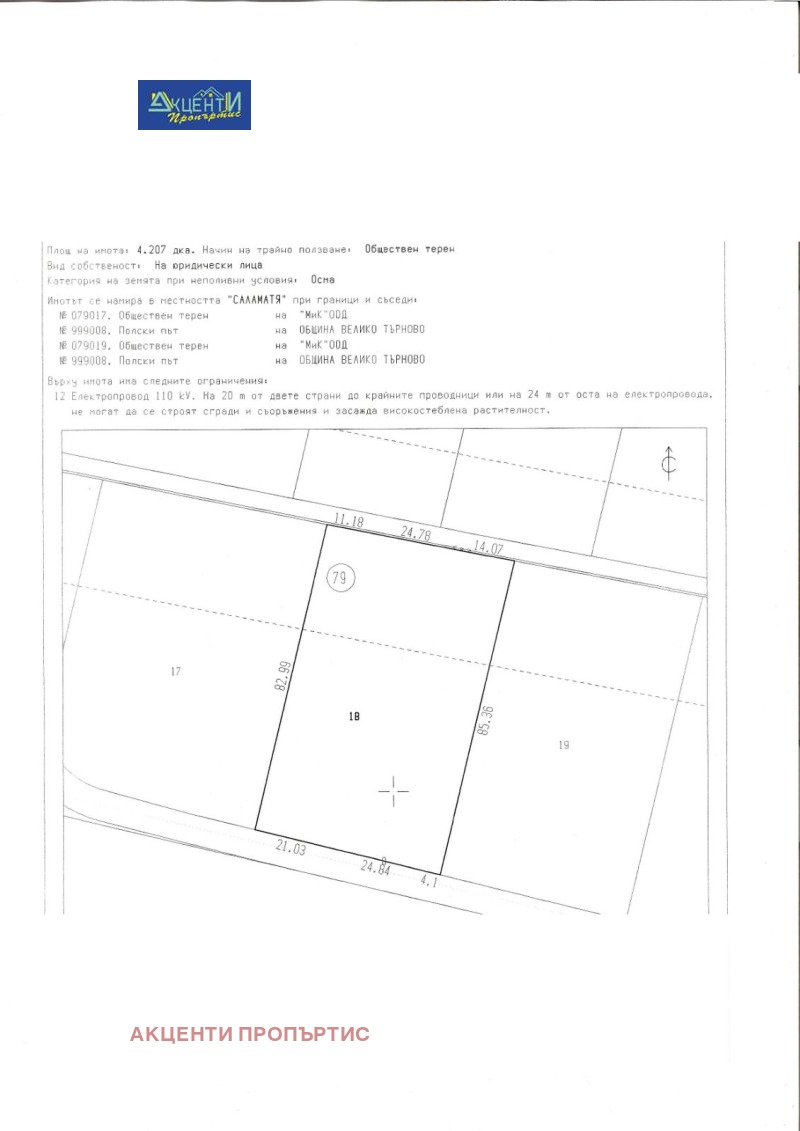 Продава ПАРЦЕЛ, гр. Велико Търново, Промишлена зона - Запад, снимка 3 - Парцели - 53120325