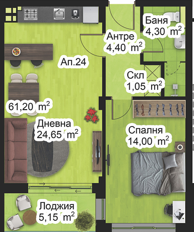Προς πώληση  1 υπνοδωμάτιο Πλοβδηβ , Ζαπαδεν , 71 τ.μ | 78668644 - εικόνα [3]