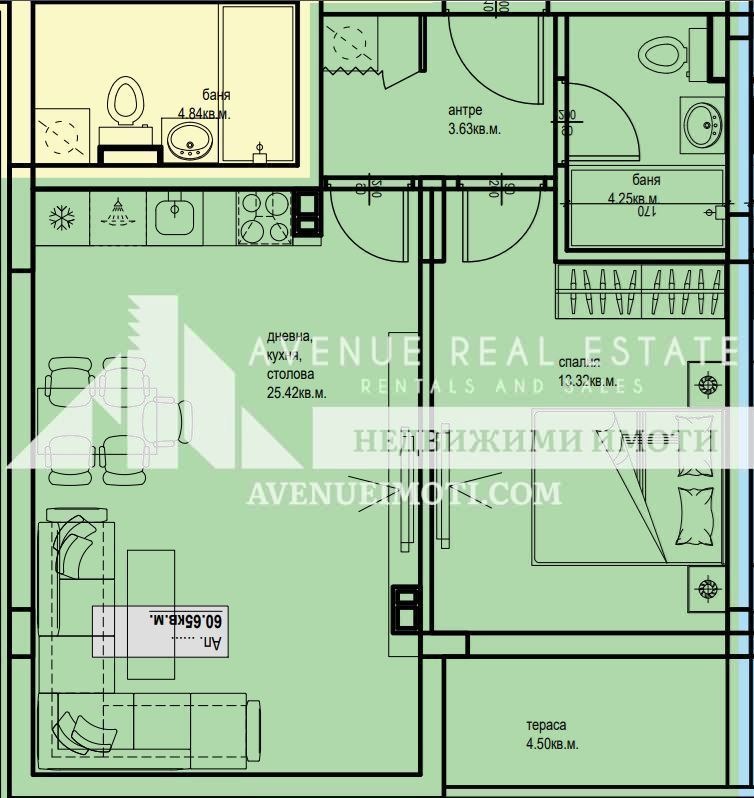 На продаж  1 спальня Пловдив , Кършияка , 70 кв.м | 54030716 - зображення [2]