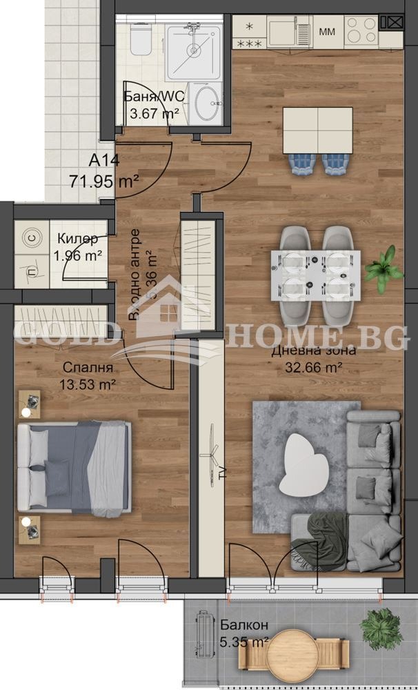 Продава 2-СТАЕН, гр. Пловдив, Остромила, снимка 3 - Aпартаменти - 49461147