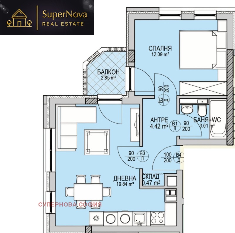 Продава 2-СТАЕН, гр. София, Кръстова вада, снимка 2 - Апартаменти - 52299880