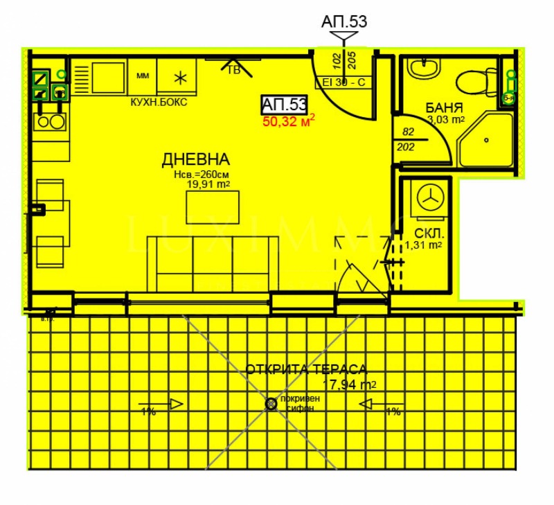Продава 1-СТАЕН, гр. София, Център, снимка 2 - Апартаменти - 53229372