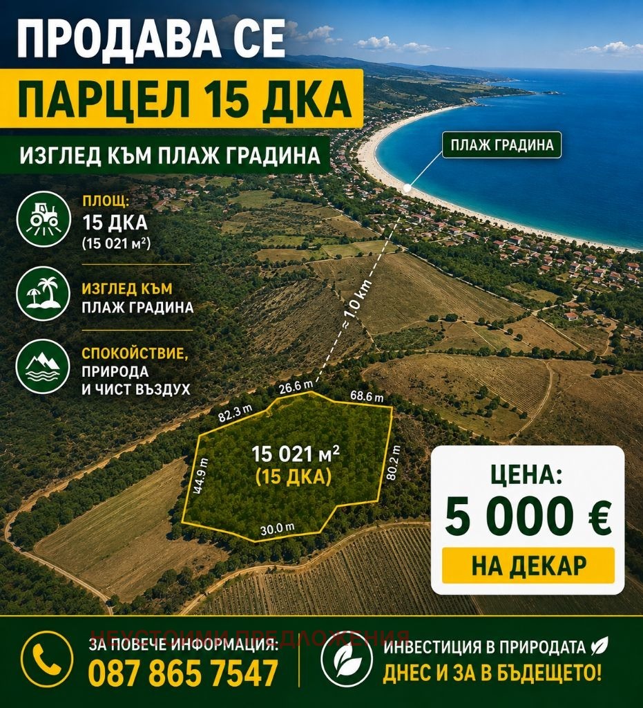 Продава ПАРЦЕЛ, гр. Созопол, област Бургас
