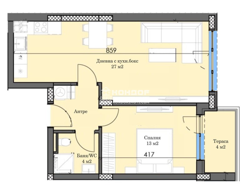 Продава 2-СТАЕН, гр. Пловдив, Тракия, снимка 2 - Aпартаменти - 48237537