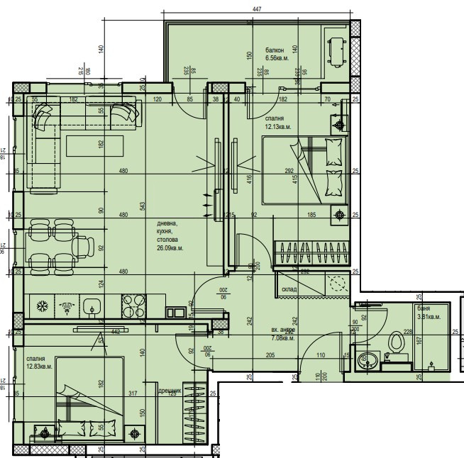 Продава 3-СТАЕН, гр. Пловдив, Южен, снимка 2 - Aпартаменти - 48755251