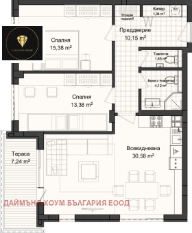 2 dormitorios Gagarin, Plovdiv 2