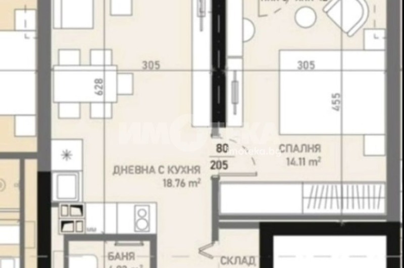 À venda  1 quarto Sofia , Banichora , 65 m² | 61175719