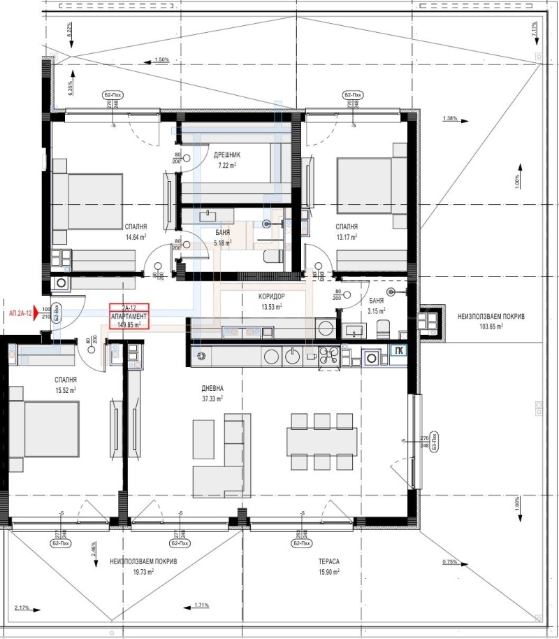 Te koop  3 slaapkamers Sofia , Krastova vada , 160 m² | 15387099 - afbeelding [5]