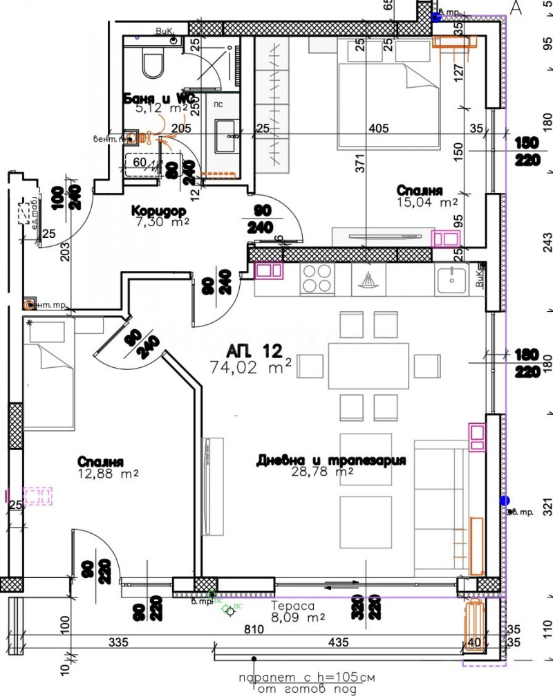 Продава 3-СТАЕН, гр. Пловдив, Христо Смирненски, снимка 2 - Апартаменти - 53176505