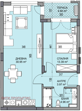 1 dormitorio Gagarin, Plovdiv 1