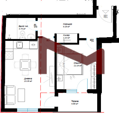 In vendita  1 camera da letto Varna , Hristo Botev , 66 mq | 50087289 - Immagine [2]
