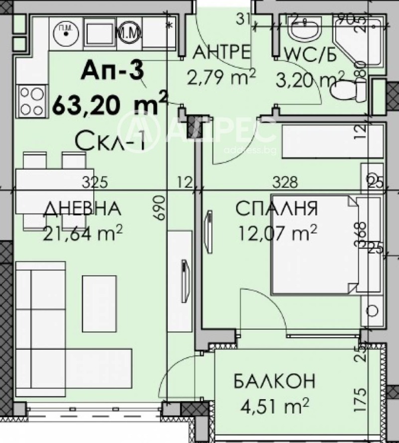 Продава 2-СТАЕН, гр. Бургас, област Бургас, снимка 3 - Апартаменти - 52662949