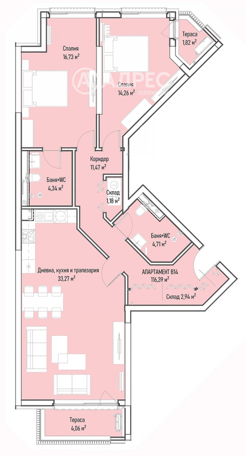 Продаја  2 спаваће собе Софија , Младост 4 , 149 м2 | 81002726 - слика [4]