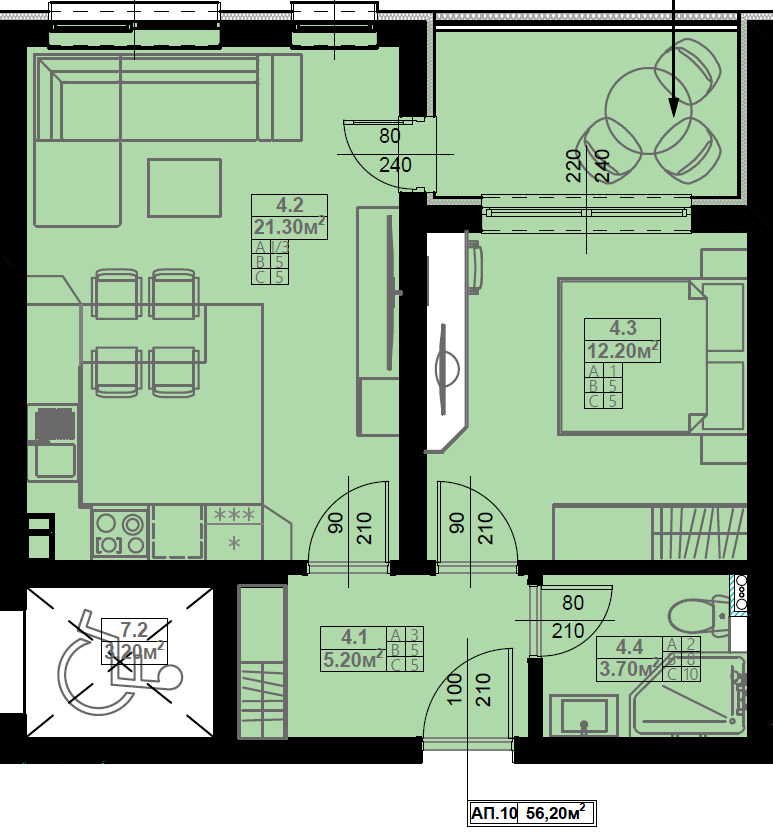 In vendita  1 camera da letto Blagoevgrad , Shirok tsentar , 64 mq | 78476165 - Immagine [7]