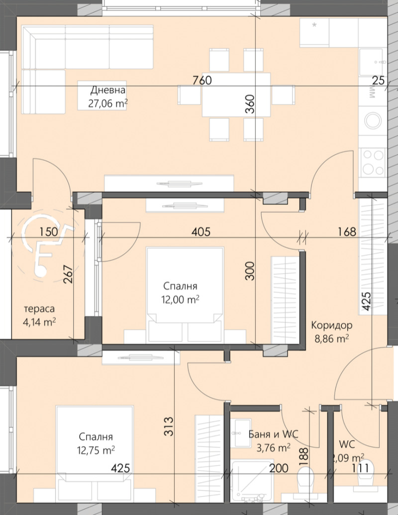 Na prodej  2 ložnice Plovdiv , Karšijaka , 102 m2 | 34745946 - obraz [2]