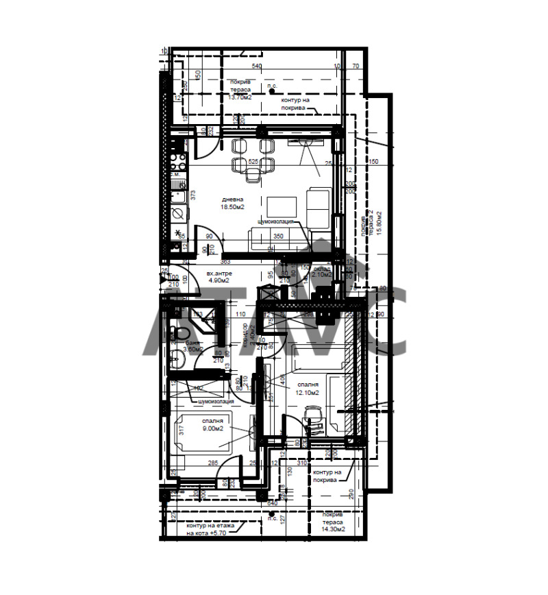 Продаја  2 спаваће собе Пловдив , Остромила , 108 м2 | 82267449 - слика [2]