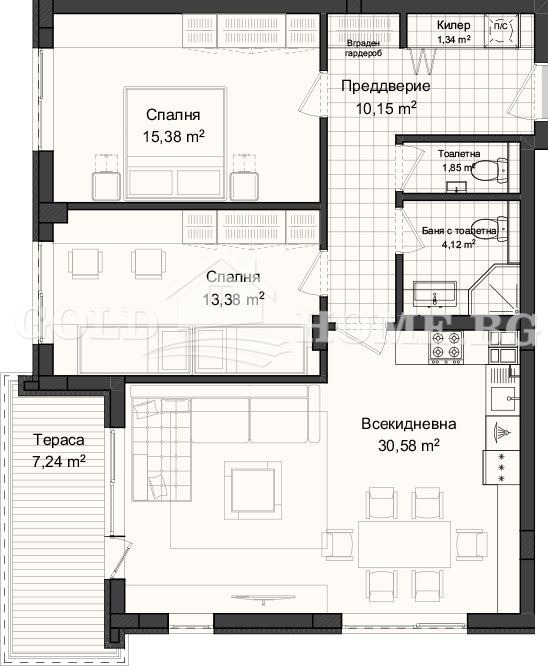 Продава 3-СТАЕН, гр. Пловдив, Гагарин, снимка 6 - Aпартаменти - 47437277