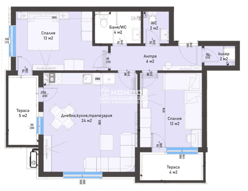 Satılık  2 yatak odası Plovdiv , Karşiyaka , 97 metrekare | 45809726 - görüntü [2]