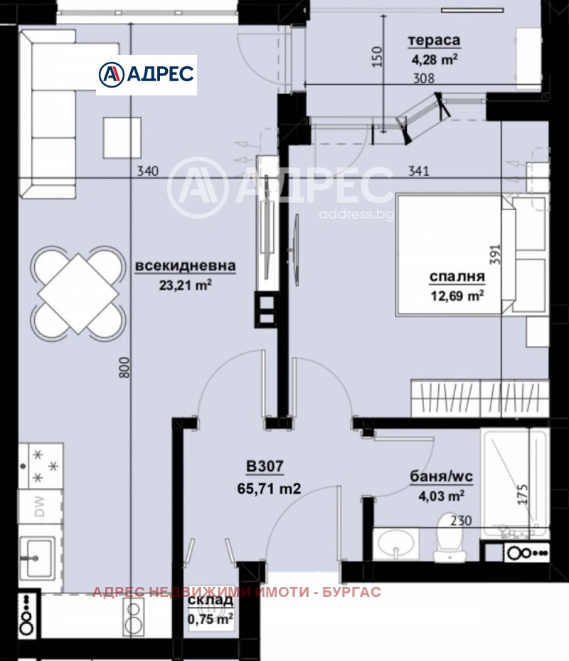 Продава 2-СТАЕН, гр. Бургас, Изгрев, снимка 3 - Aпартаменти - 48440832