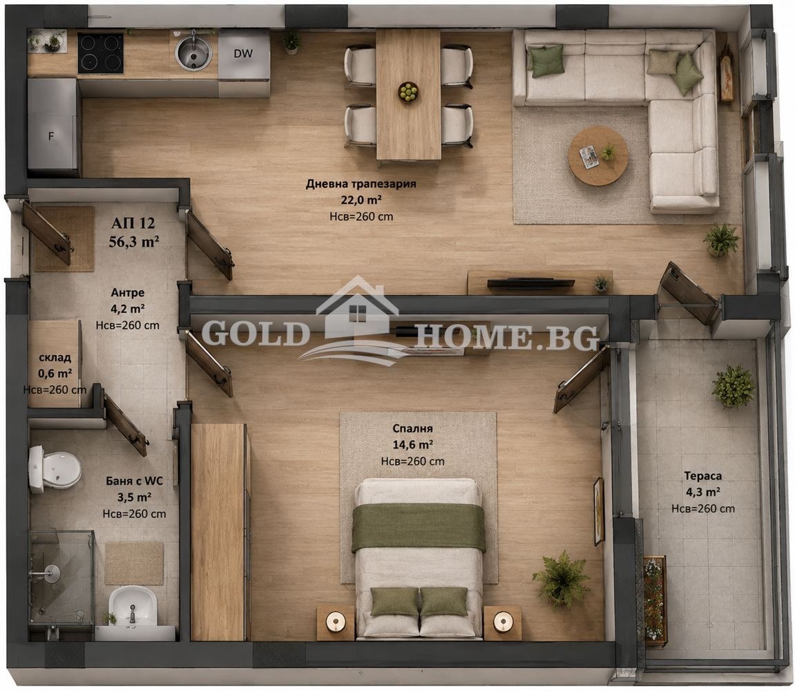 Продава 2-СТАЕН, гр. Пловдив, Христо Смирненски, снимка 2 - Апартаменти - 55783074