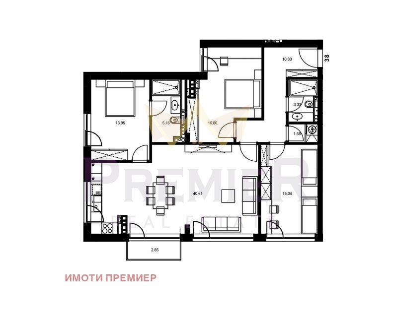 Eladó  3 hálószobás Varna , Cveten kvartal , 143 négyzetméter | 59104911 - kép [2]