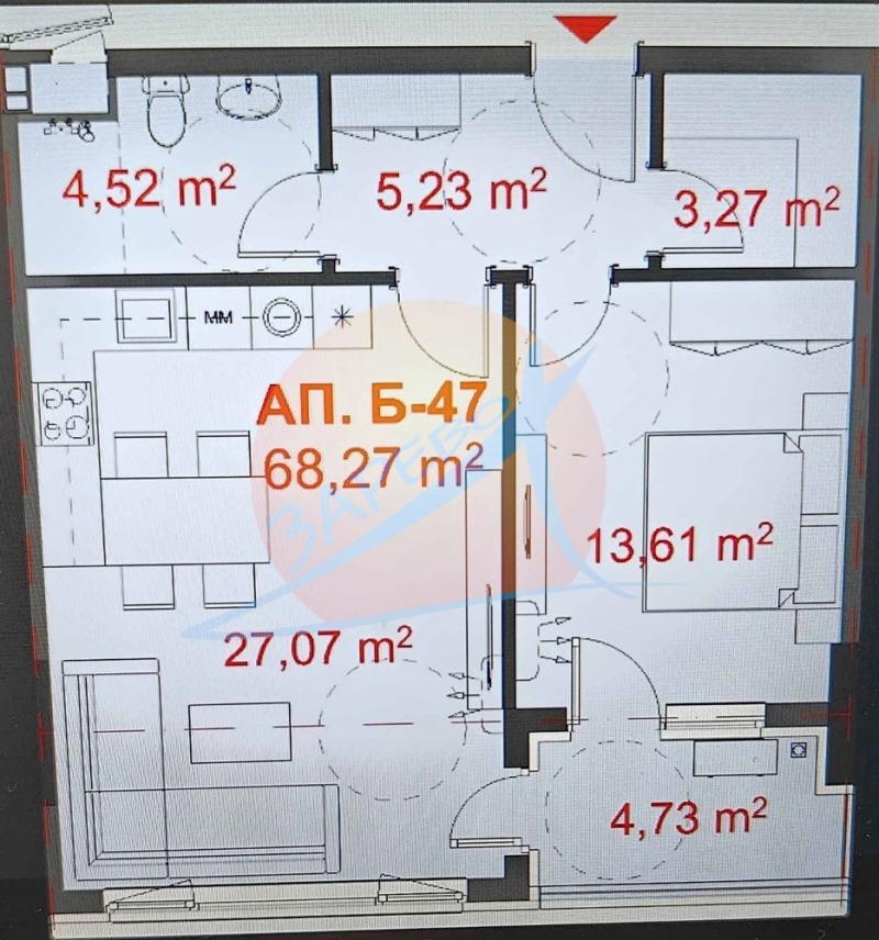 Продава  2-стаен град Бургас , Славейков , 79 кв.м | 44875569 - изображение [4]