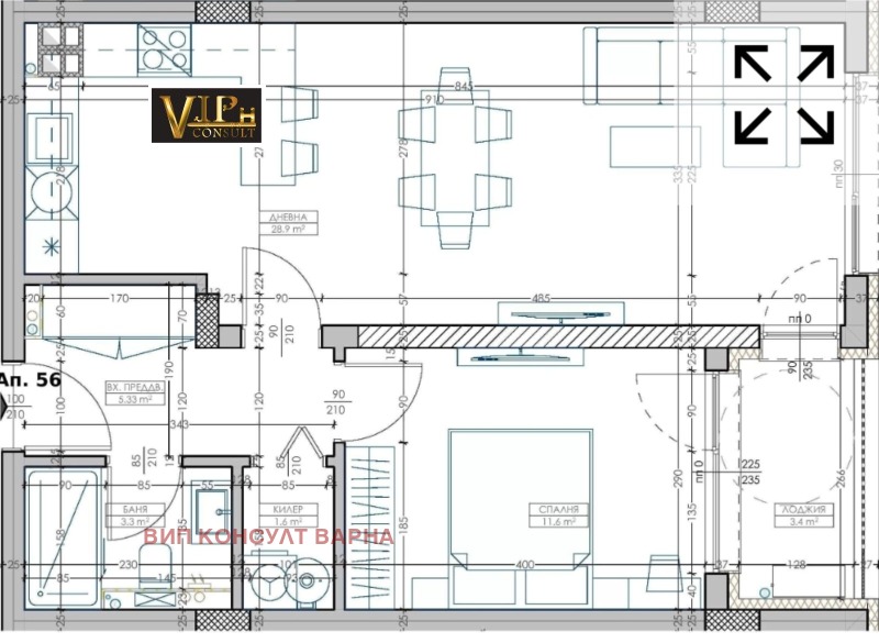 Till salu  1 sovrum Varna , Mladost 1 , 76 kvm | 38630081 - bild [4]
