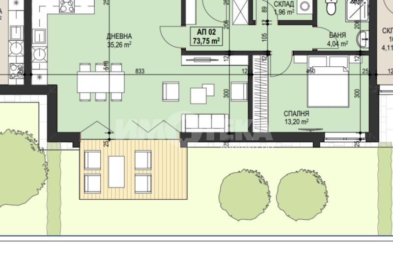 Satılık  1 yatak odası Sofia , Ovça kupel , 88 metrekare | 79300920