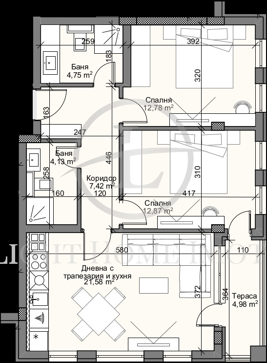 Eladó  2 hálószobás Plovdiv , Karsijaka , 102 négyzetméter | 61138555 - kép [3]