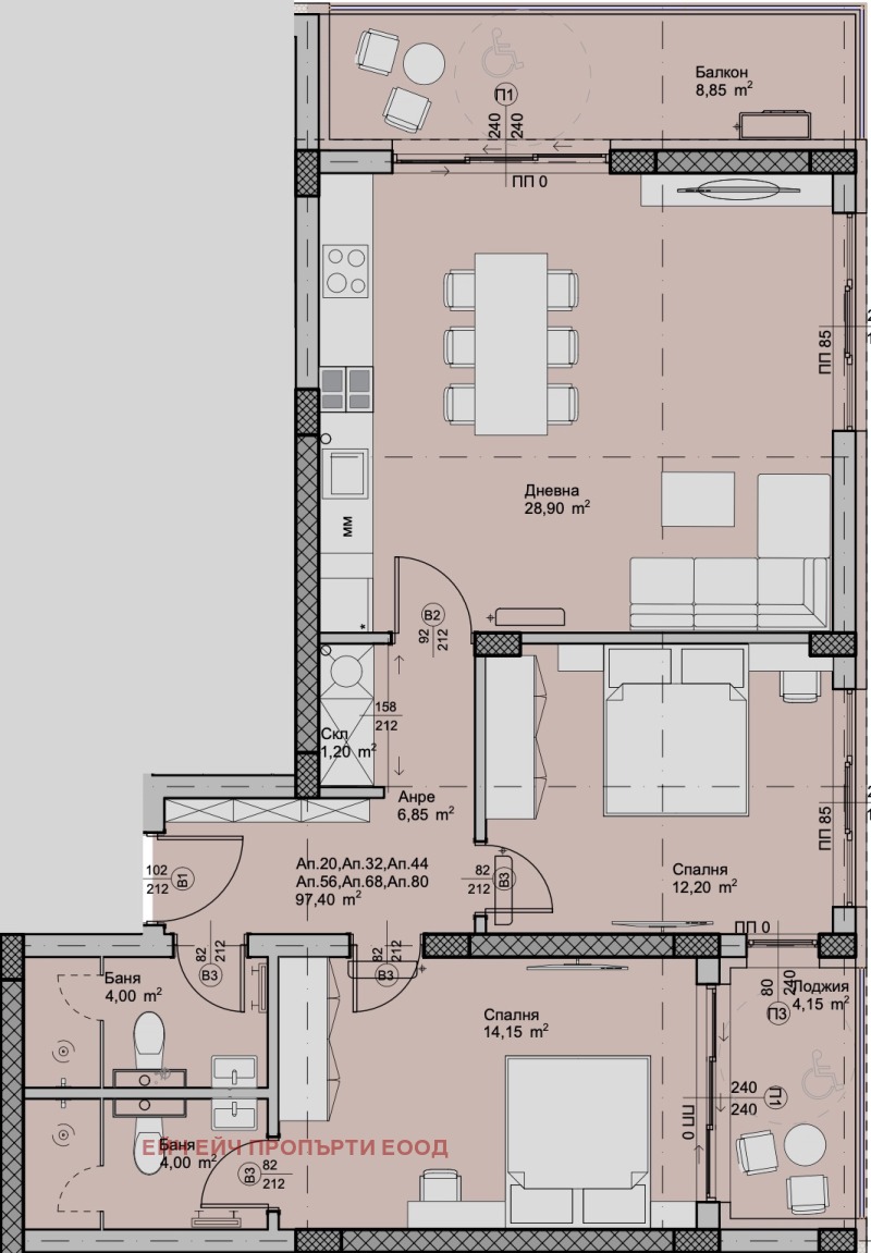 For Sale  2 bedroom Plovdiv , Hristo Smirnenski , 113 sq.m | 81087999 - image [3]