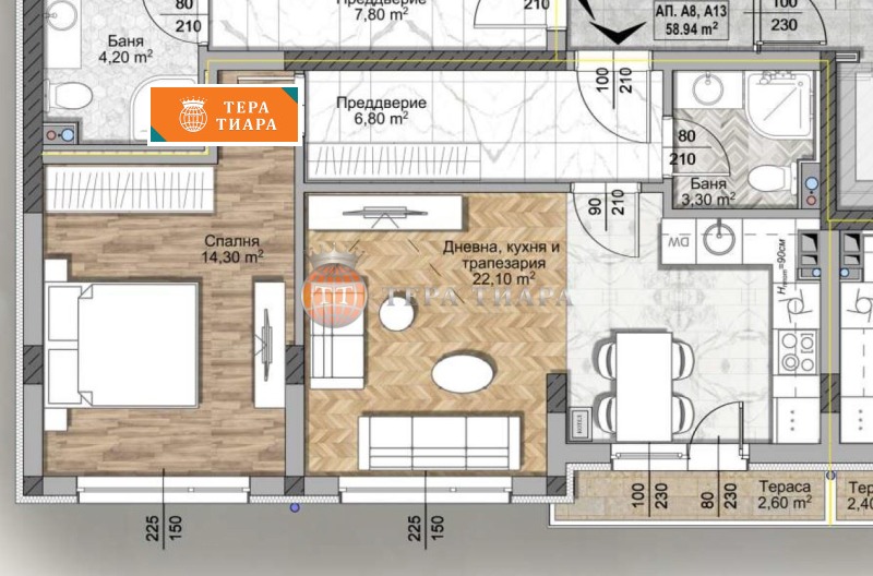 Продава 2-СТАЕН в град София, Овча купел 2 - 75 кв.м / 161 800 € » 316 453.29 лв., ТЕРА ТИАРА