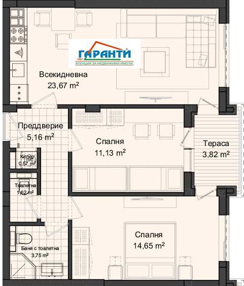 Продава 3-СТАЕН, гр. Пловдив, Гагарин, снимка 3 - Aпартаменти - 49176114