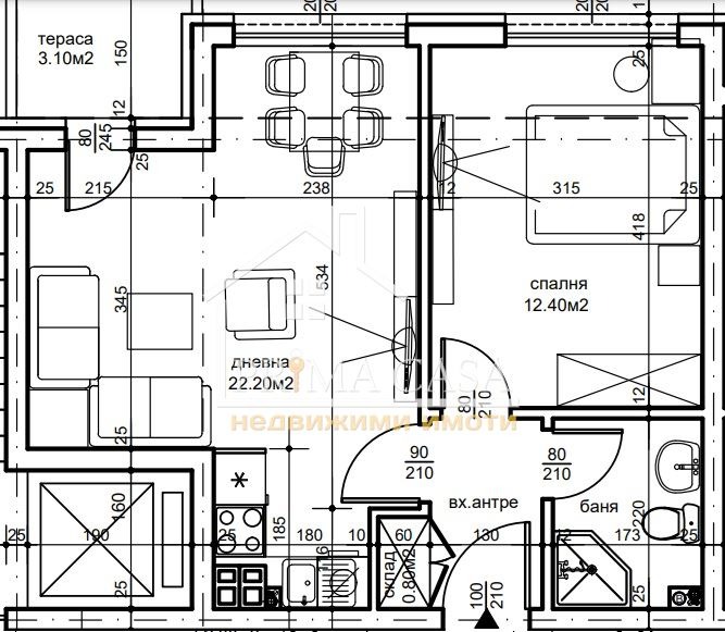 Продается  1 спальня Пловдив , Остромила , 60 кв.м | 75089693