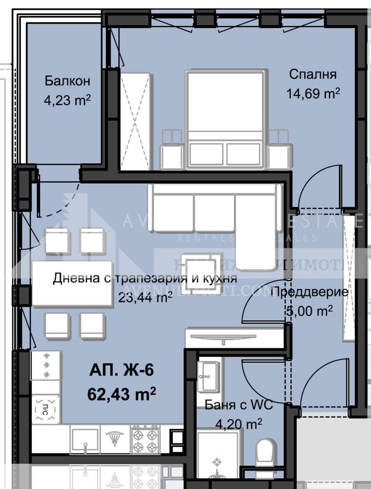 Til salg  1 soveværelse Plovdiv , Hristo Smirnenski , 80 kvm | 83279085 - billede [2]