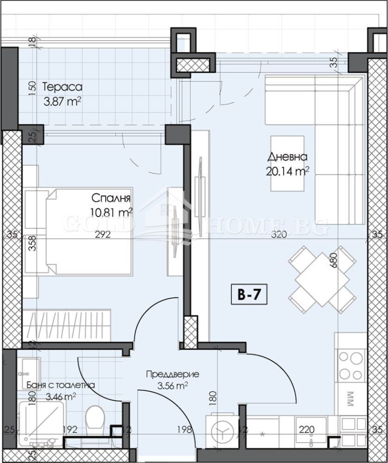 Zu verkaufen  1 Schlafzimmer Plowdiw , Gagarin , 50 qm | 37779045 - Bild [4]