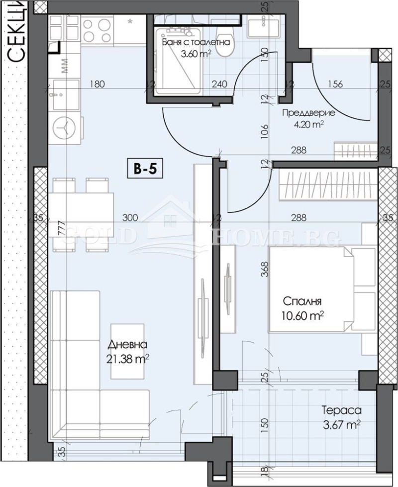 Zu verkaufen  1 Schlafzimmer Plowdiw , Gagarin , 50 qm | 37779045 - Bild [8]