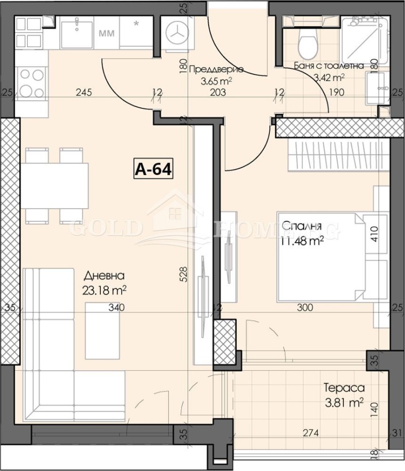 Zu verkaufen  1 Schlafzimmer Plowdiw , Gagarin , 50 qm | 37779045 - Bild [12]