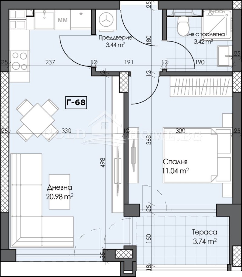 Zu verkaufen  1 Schlafzimmer Plowdiw , Gagarin , 50 qm | 37779045 - Bild [11]