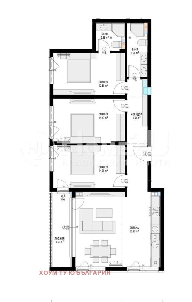 En venta  3 dormitorios Sofia , Krasno selo , 142 metros cuadrados | 95599523 - imagen [2]