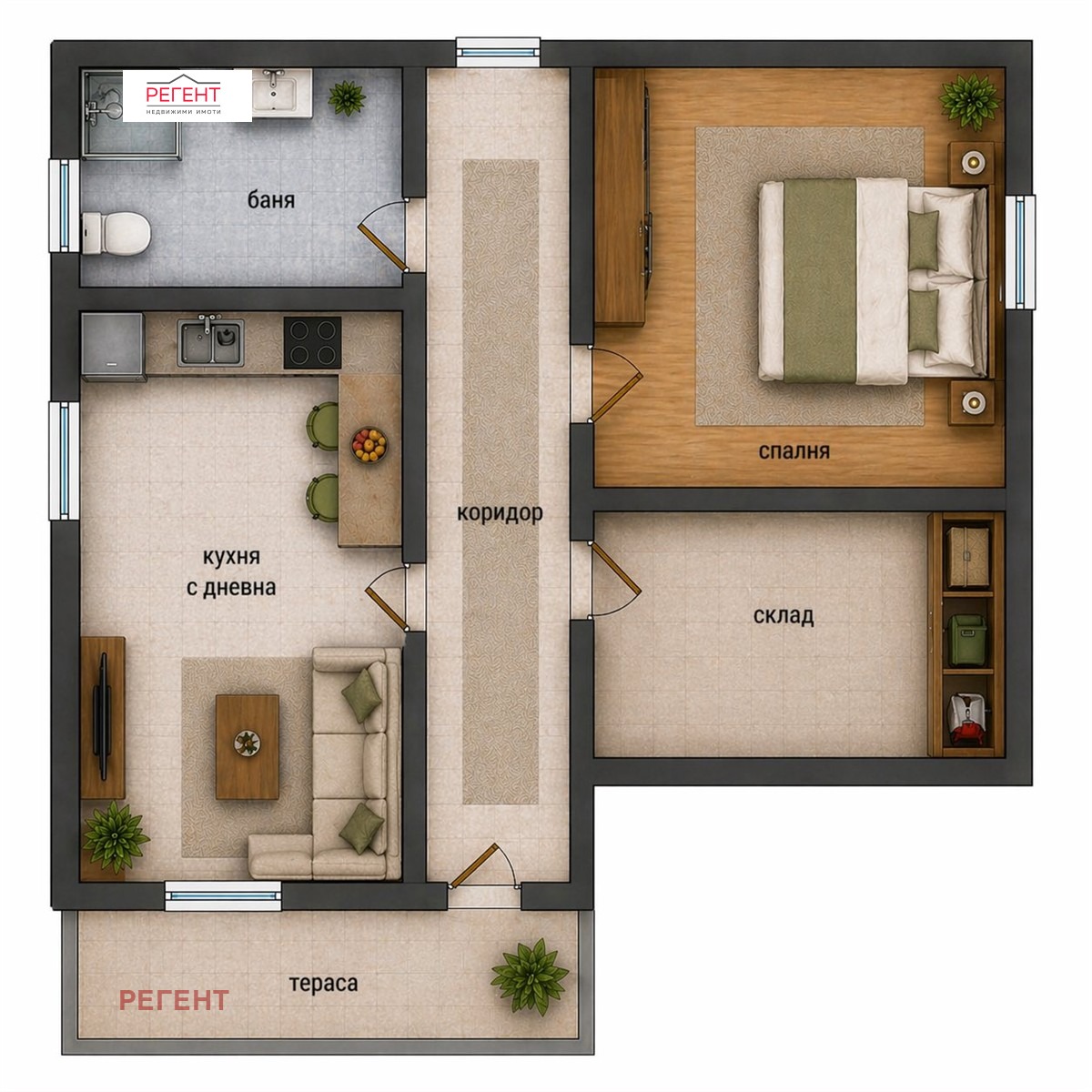 Продава 2-СТАЕН, гр. Габрово, Център, снимка 2 - Апартаменти - 54290828